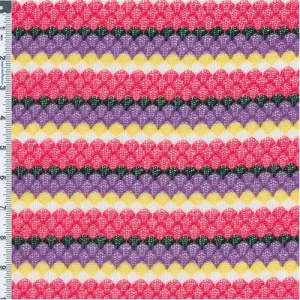 2 1/4 YD PC-Pink/Purple/Yellow Crochet-style Striped Knit Fabric