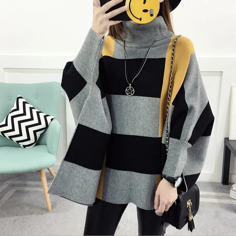 2023 Women Pullover Female Sweater Fashion Autumn Winter  Shawl Warm Casual Loose Knitted Tops