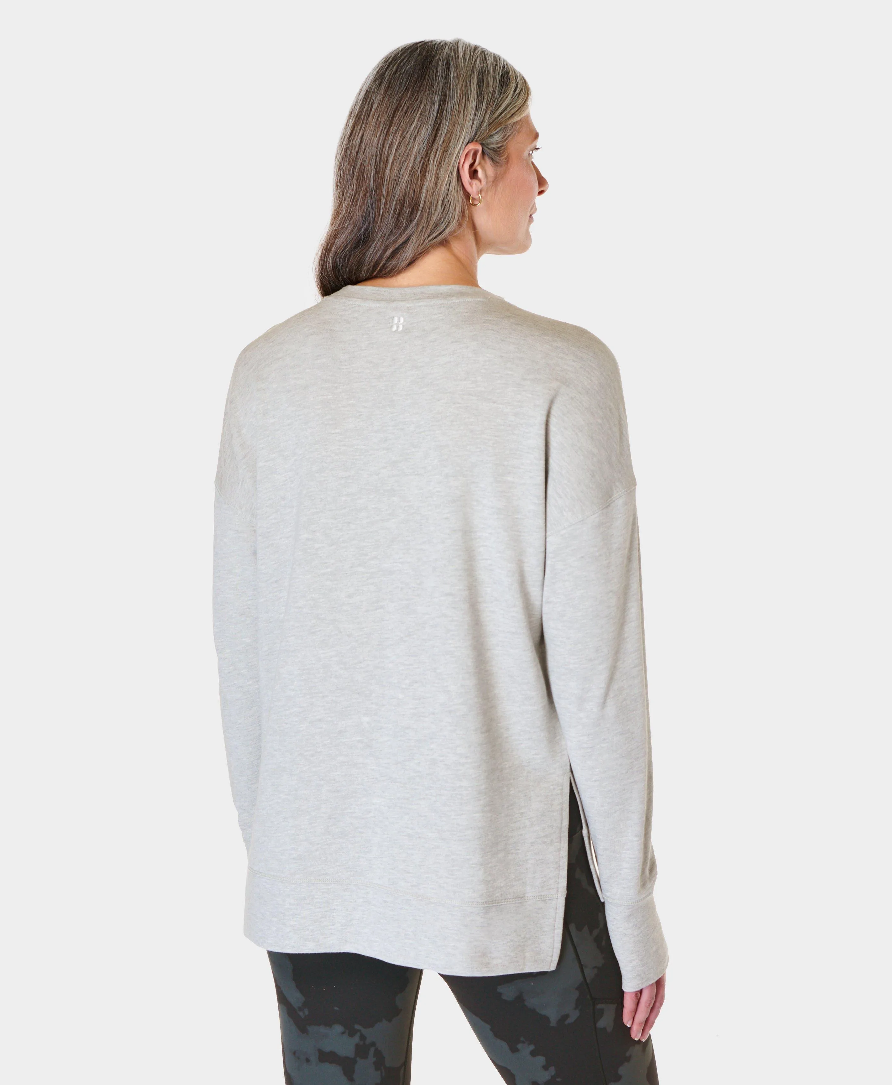 After Class Longline Sweatshir Sb8985b Light-Grey-Marl