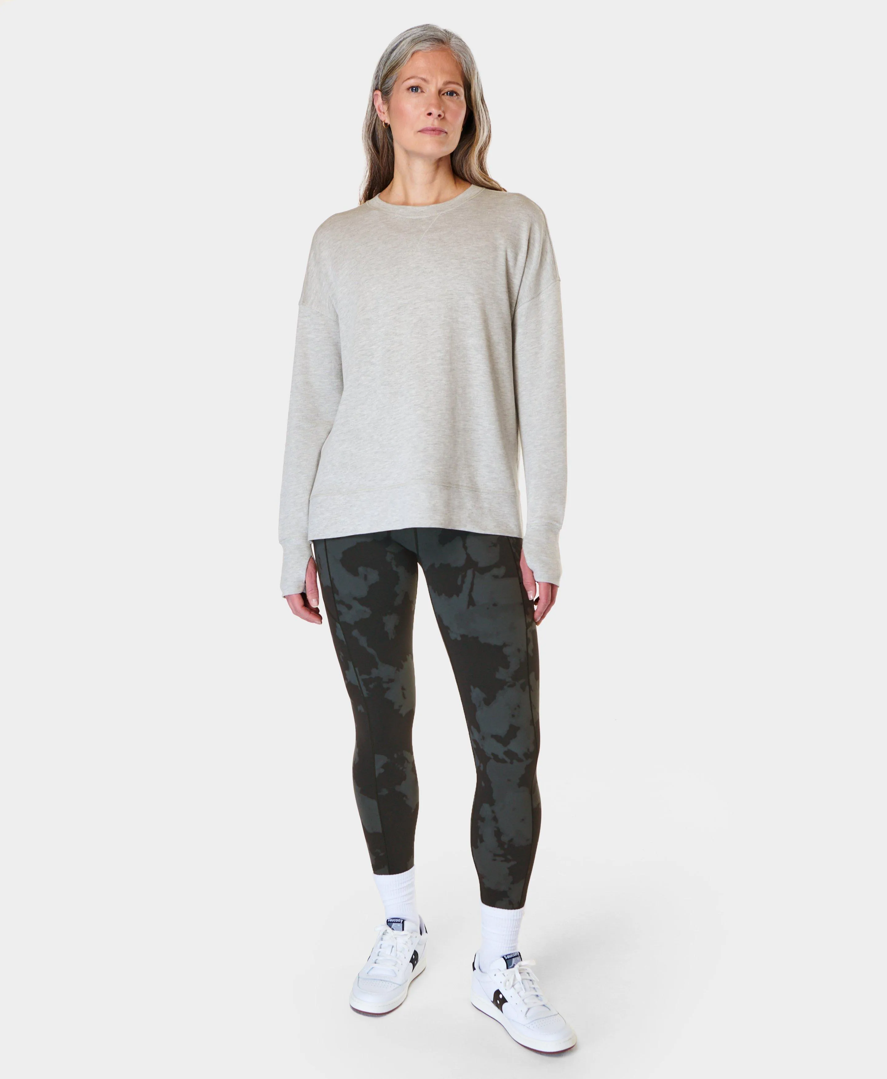 After Class Longline Sweatshir Sb8985b Light-Grey-Marl