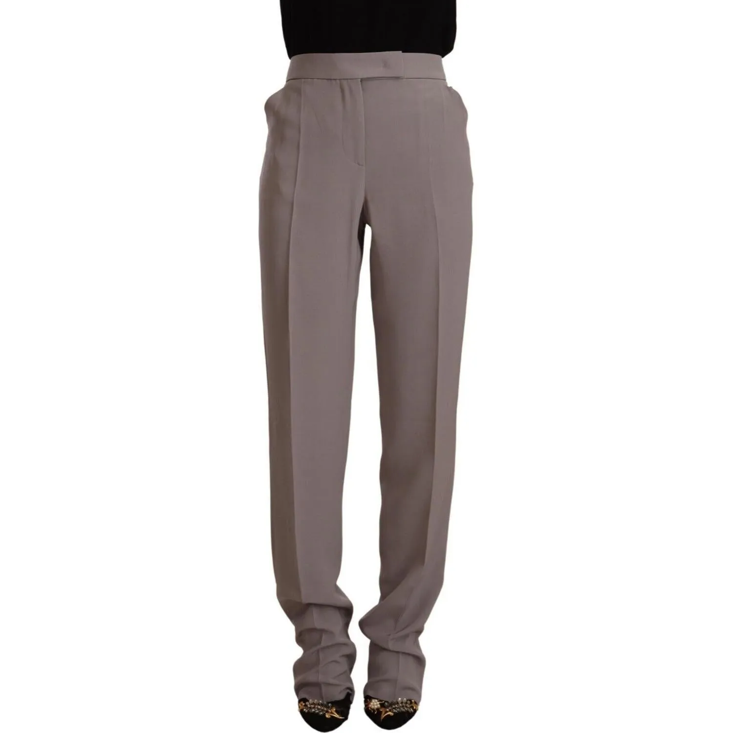 Armani Elegant High Waist Silk Blend Trousers