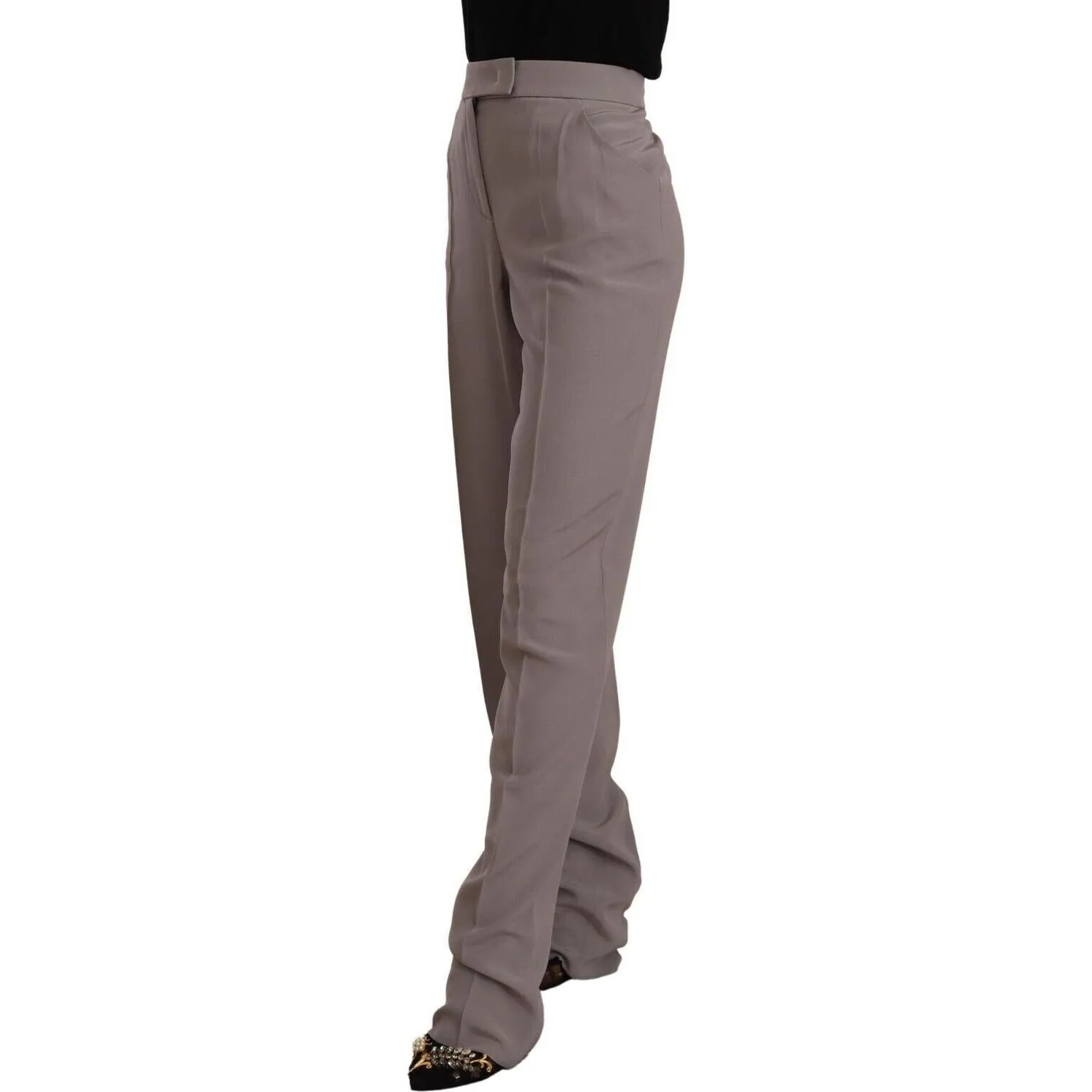 Armani Elegant High Waist Silk Blend Trousers