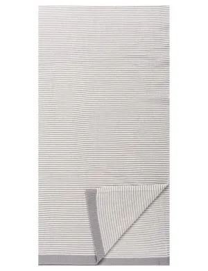 Box-Packaged Men's Uptown Premium Knit Striped Scarf - Grey/Ivory