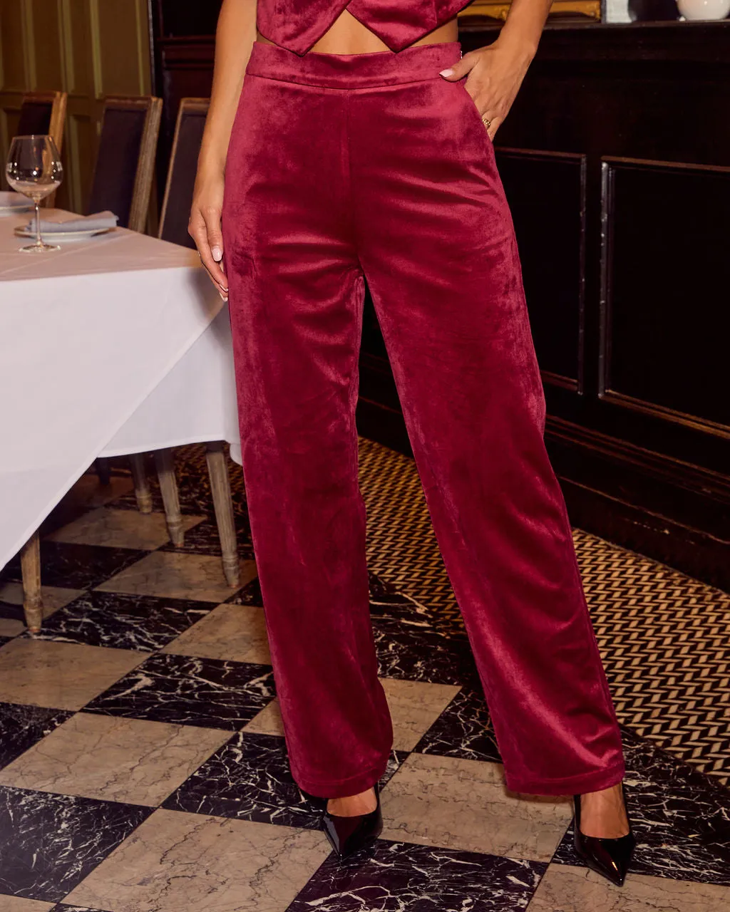 Braley Wide Leg Velvet Pants