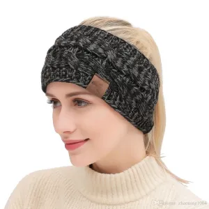 CC soft stretch winter cable knit ear warmer headband