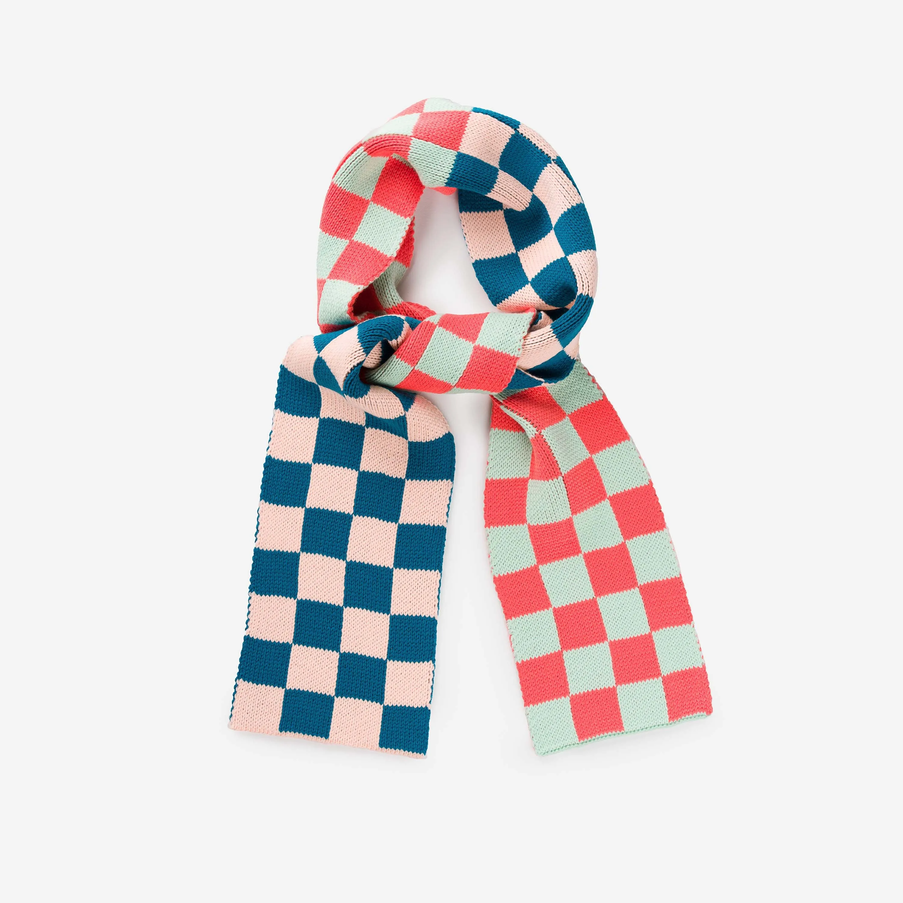 Checkerboard Knit Mini Scarf