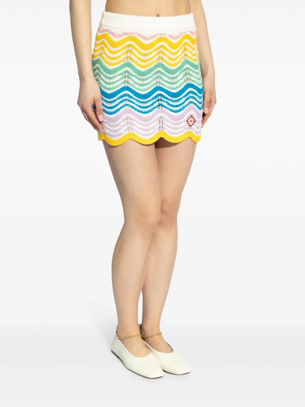 chevron-knit mini skirt