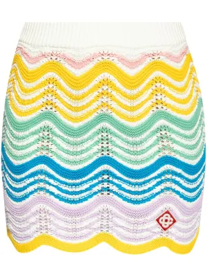 chevron-knit mini skirt