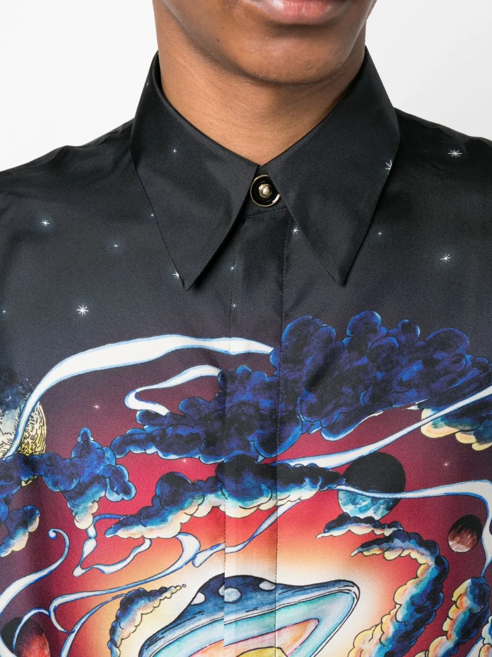 Cowboy de L'Espace graphic-print silk shirt