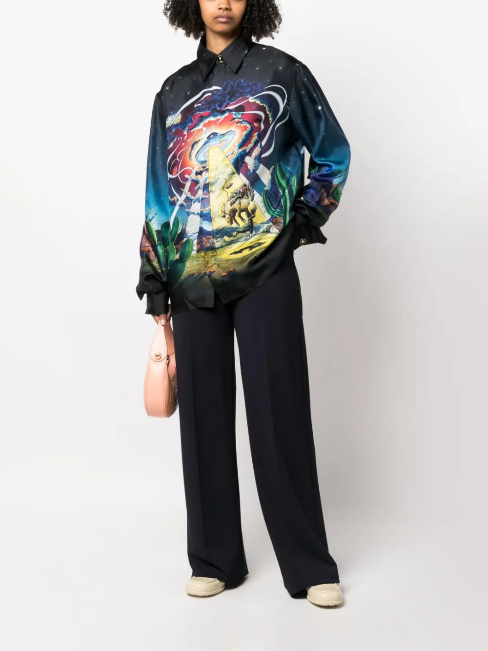 Cowboy de L'Espace graphic-print silk shirt