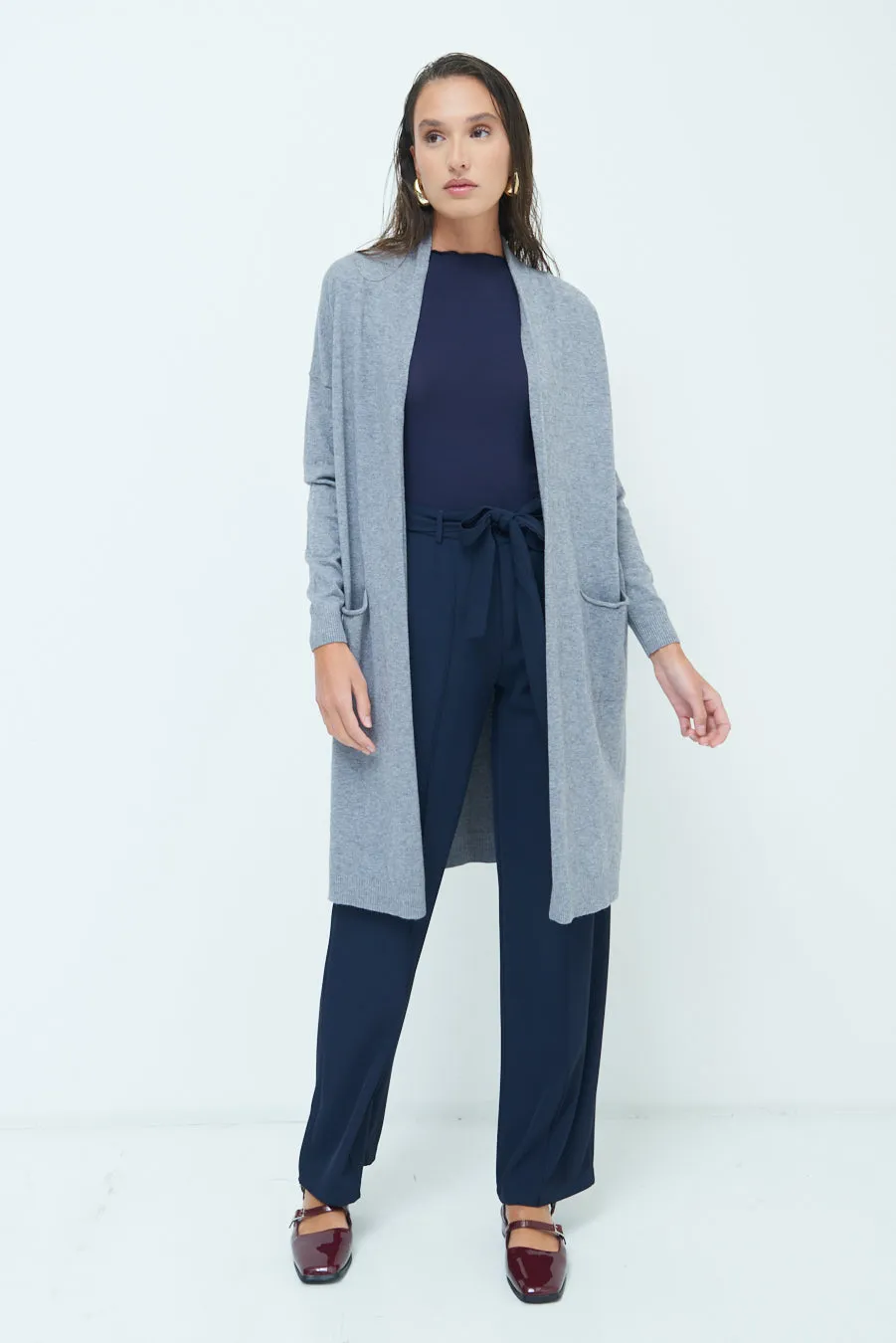 Cozy longline open-front cardigan wholesale