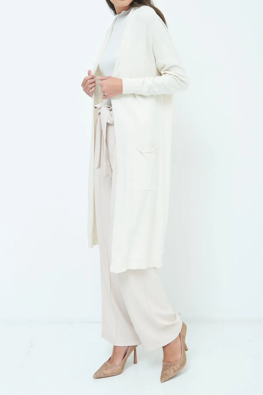 Cozy longline open-front cardigan wholesale