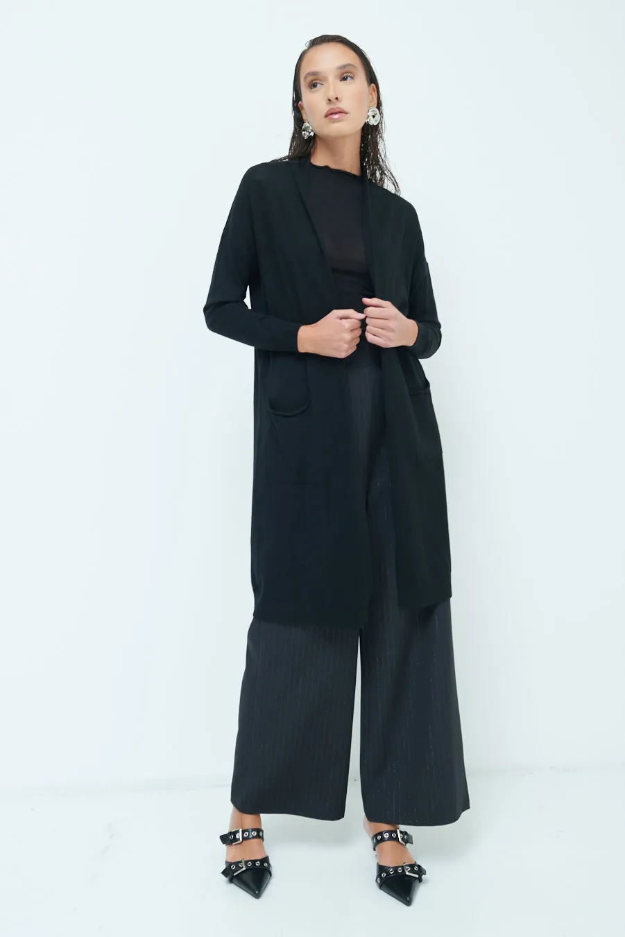 Cozy longline open-front cardigan wholesale