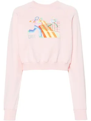 Crayon Tennis Players cropped sweatshirt