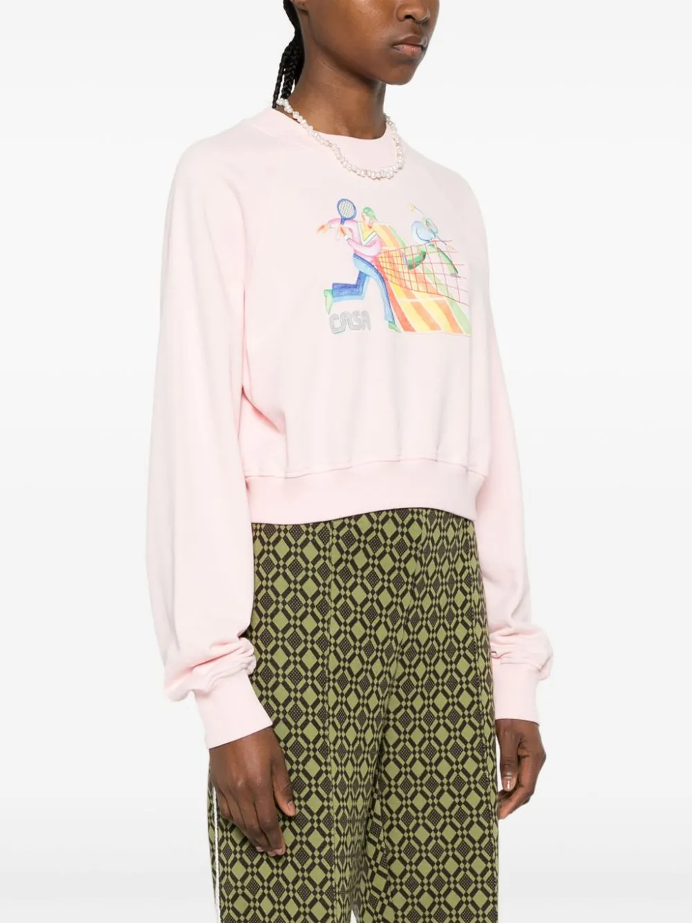 Crayon Tennis Players cropped sweatshirt