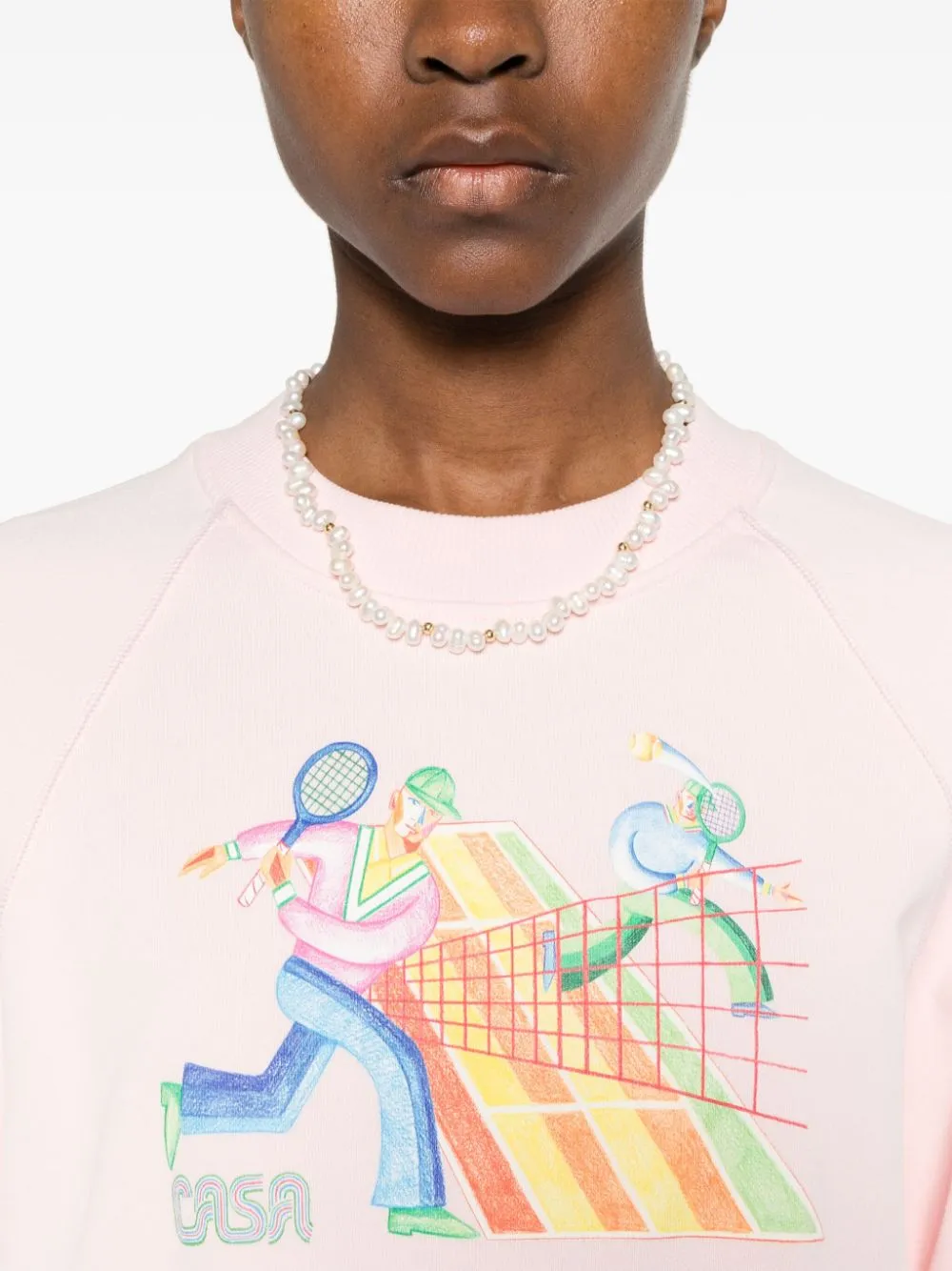 Crayon Tennis Players cropped sweatshirt