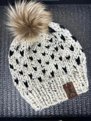 Custom Heart Knit Beanie