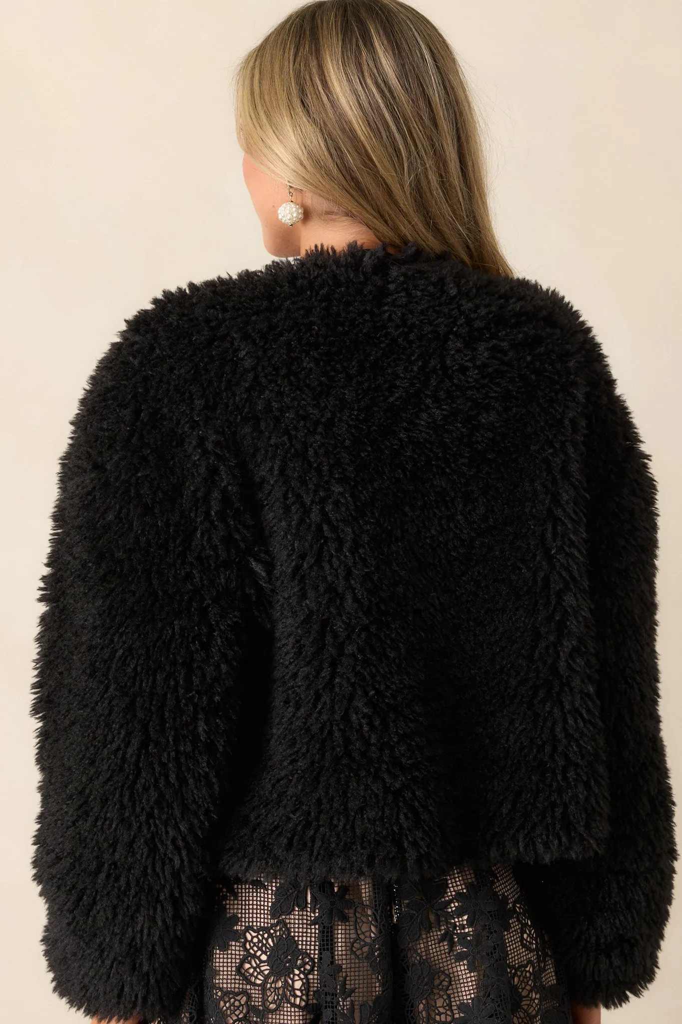 Diva Dreams Black Shearling Jacket