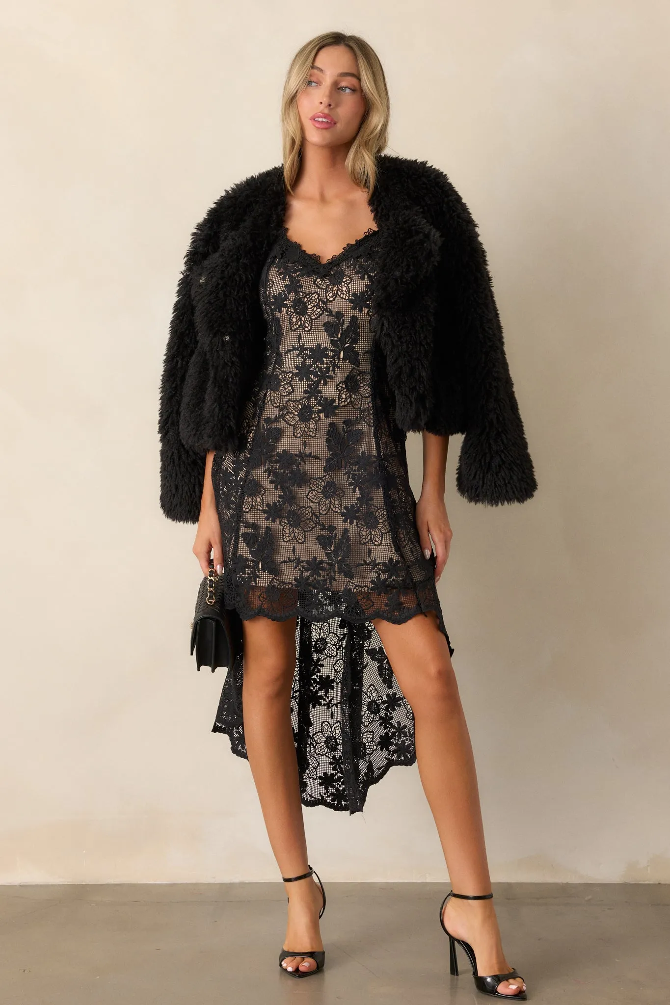 Diva Dreams Black Shearling Jacket