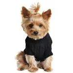 Doggie Design - Combed Cotton Cable Knit Jet Black Dog Sweater