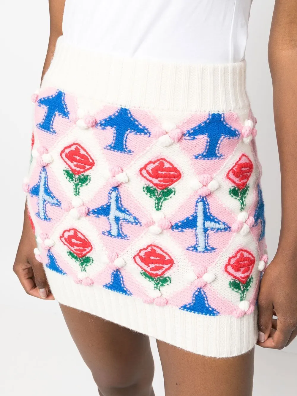 embroidered mini skirt