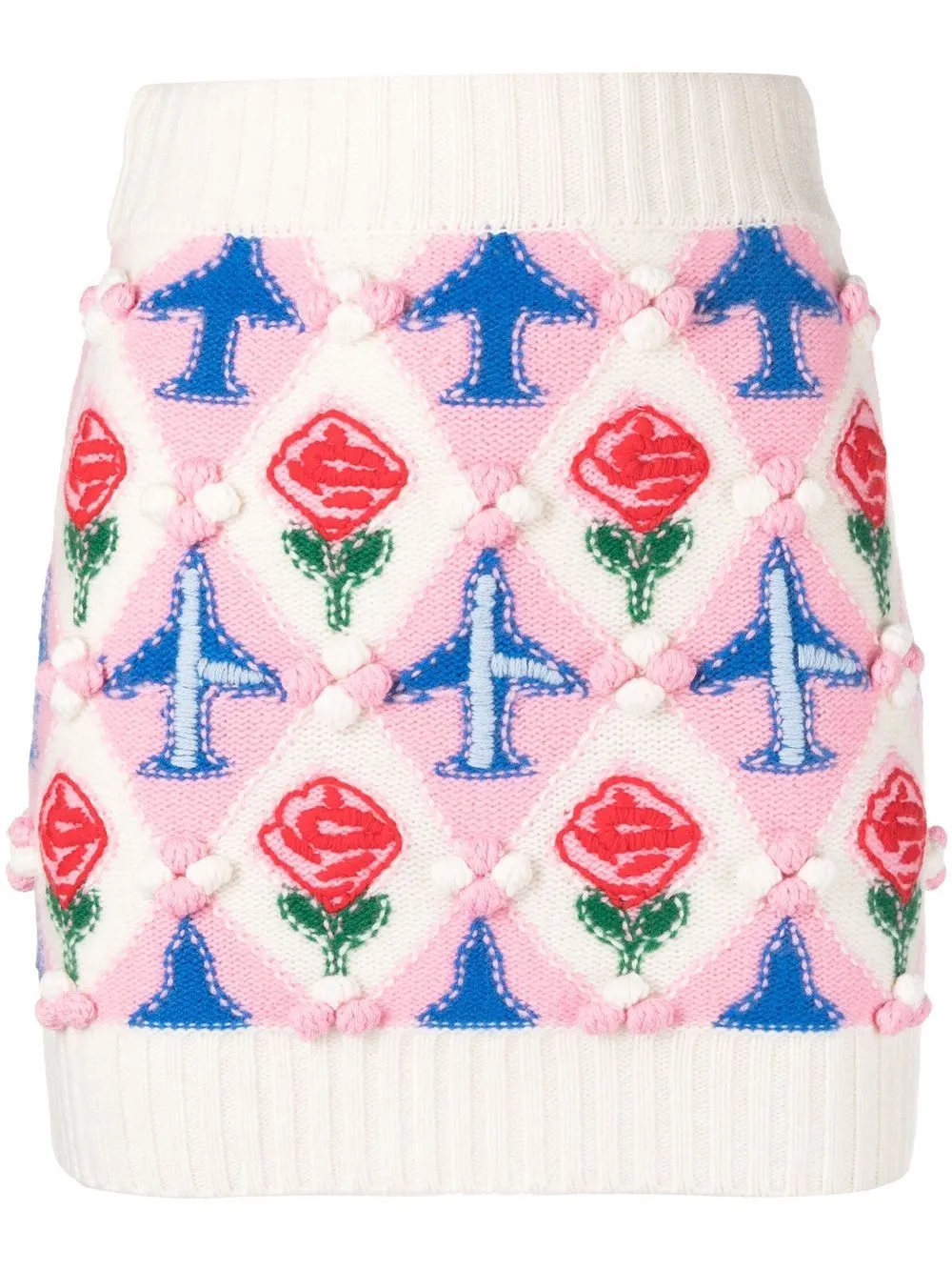 embroidered mini skirt