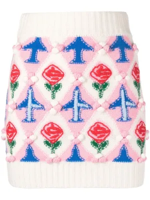 embroidered mini skirt