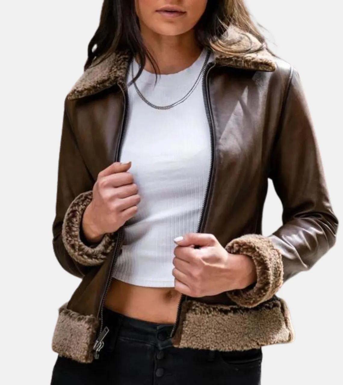 Exton Women's Bronze Leather Jacket