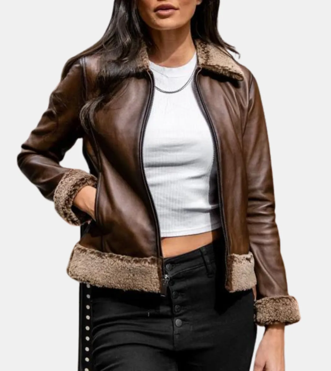 Exton Women's Bronze Leather Jacket