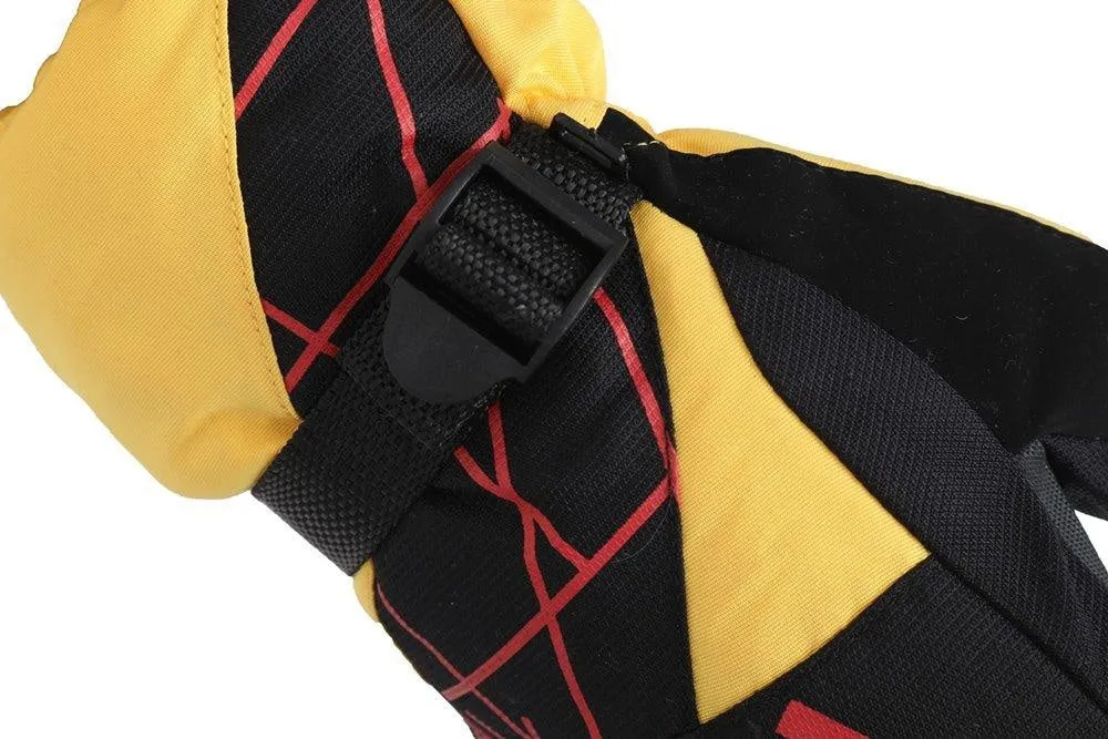 Fabseasons Unisex Yellow Winter ski & snowboard Gloves, Fleece cloth on the inside.