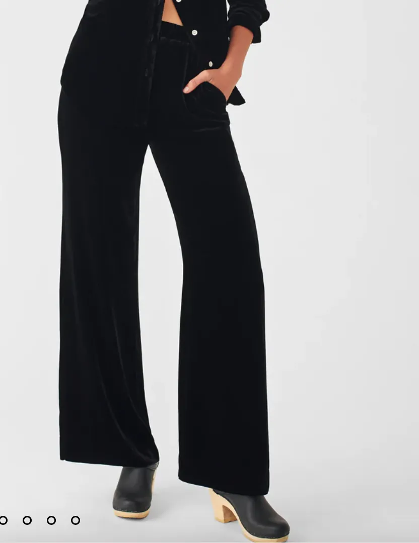 Faherty Women's Velvet Genevieve Pant Black