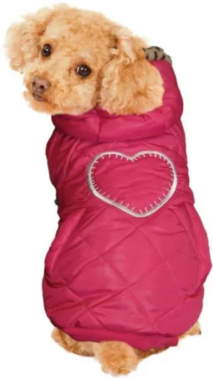 Fashion Pet Girly Puffer Dog Coat Pink - Medium