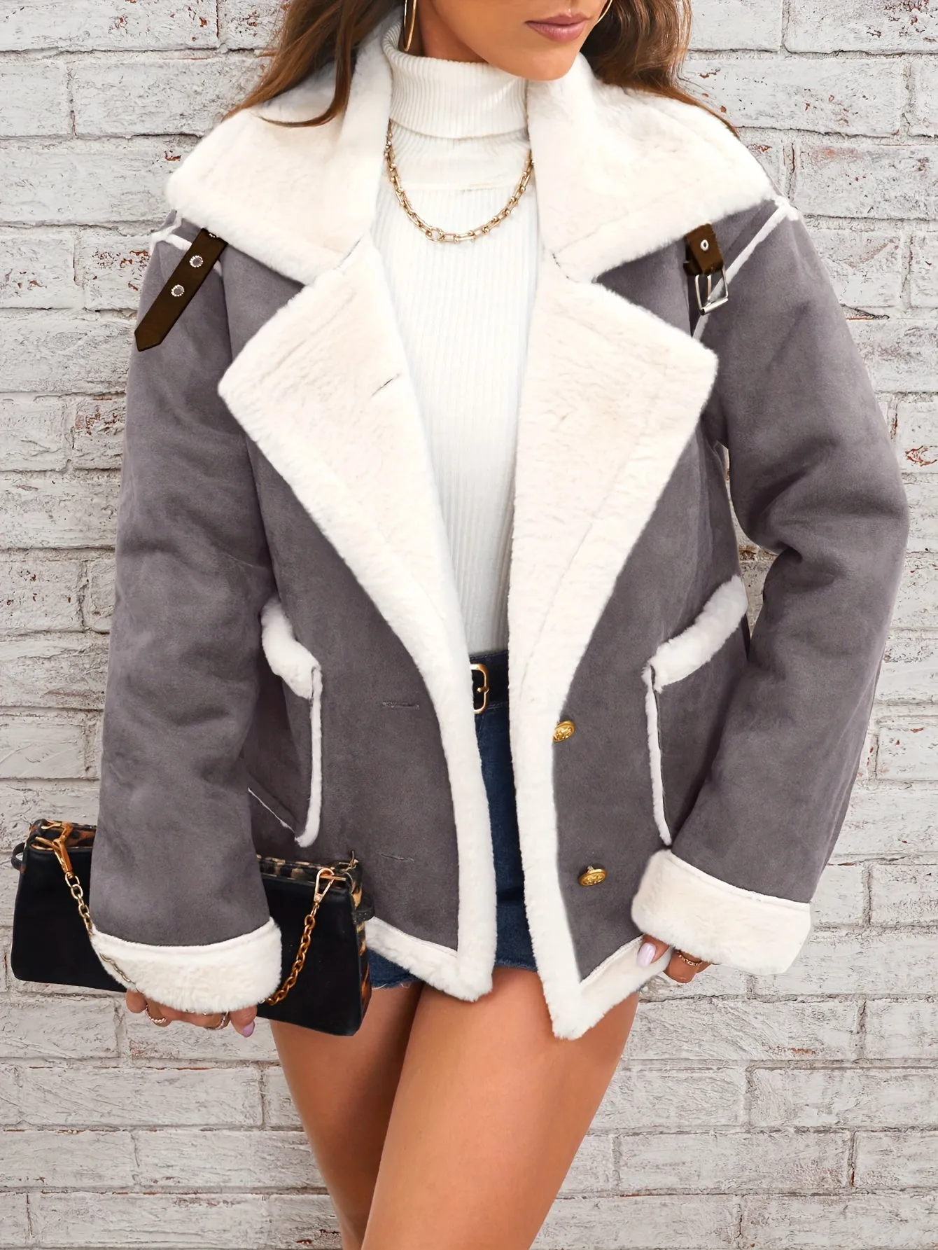 Faux Shearling Aviator Jacket