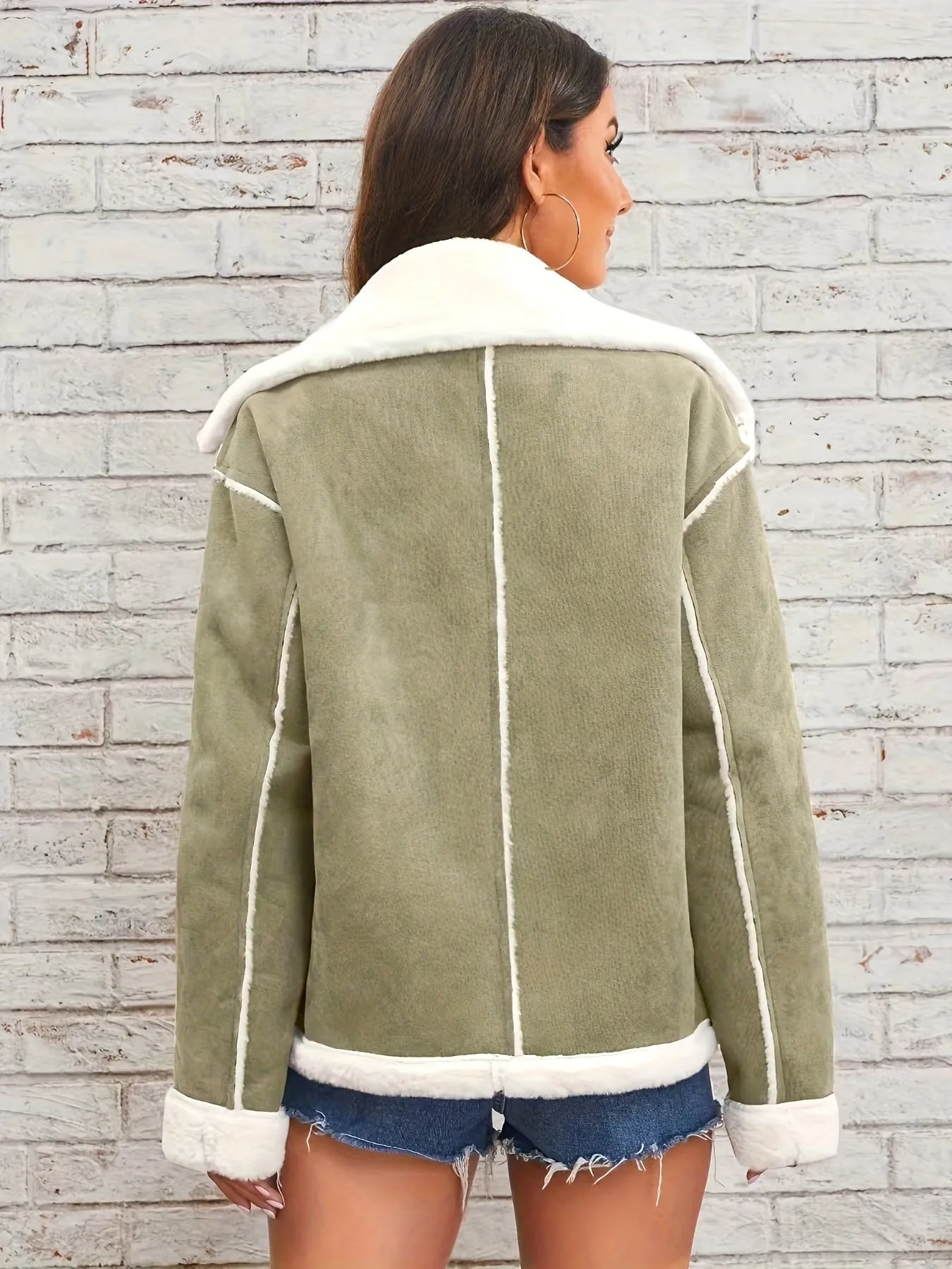 Faux Shearling Aviator Jacket