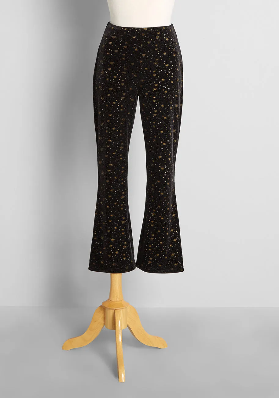 Golden Constellations Flare Pants