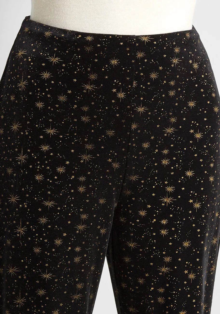 Golden Constellations Flare Pants