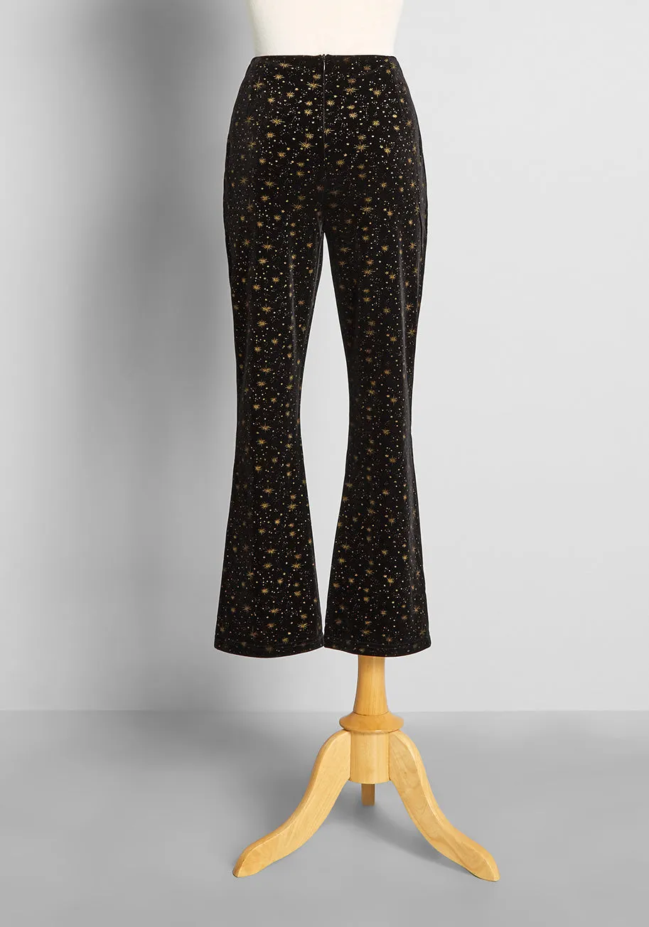 Golden Constellations Flare Pants