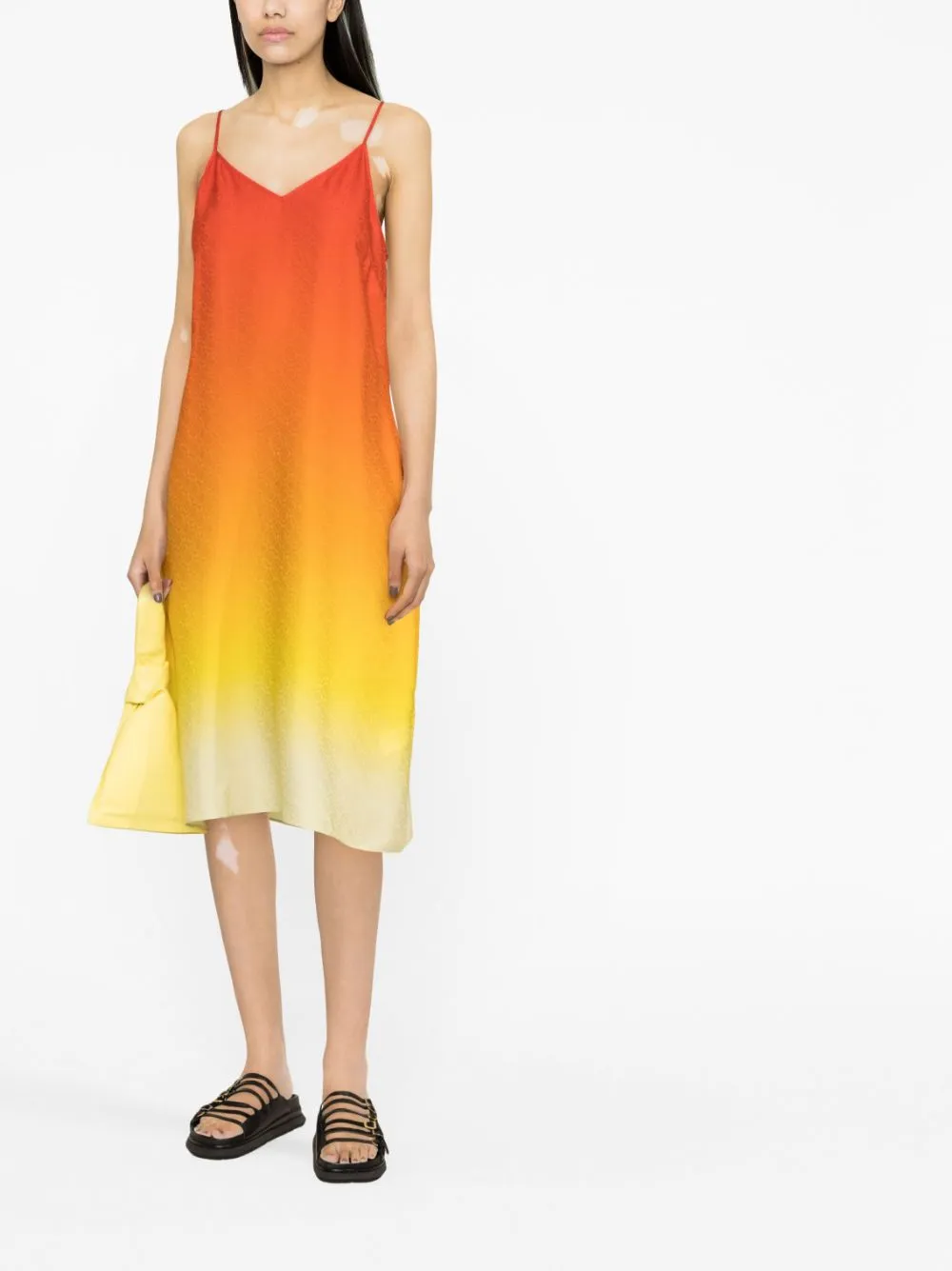 gradient silk slip dress