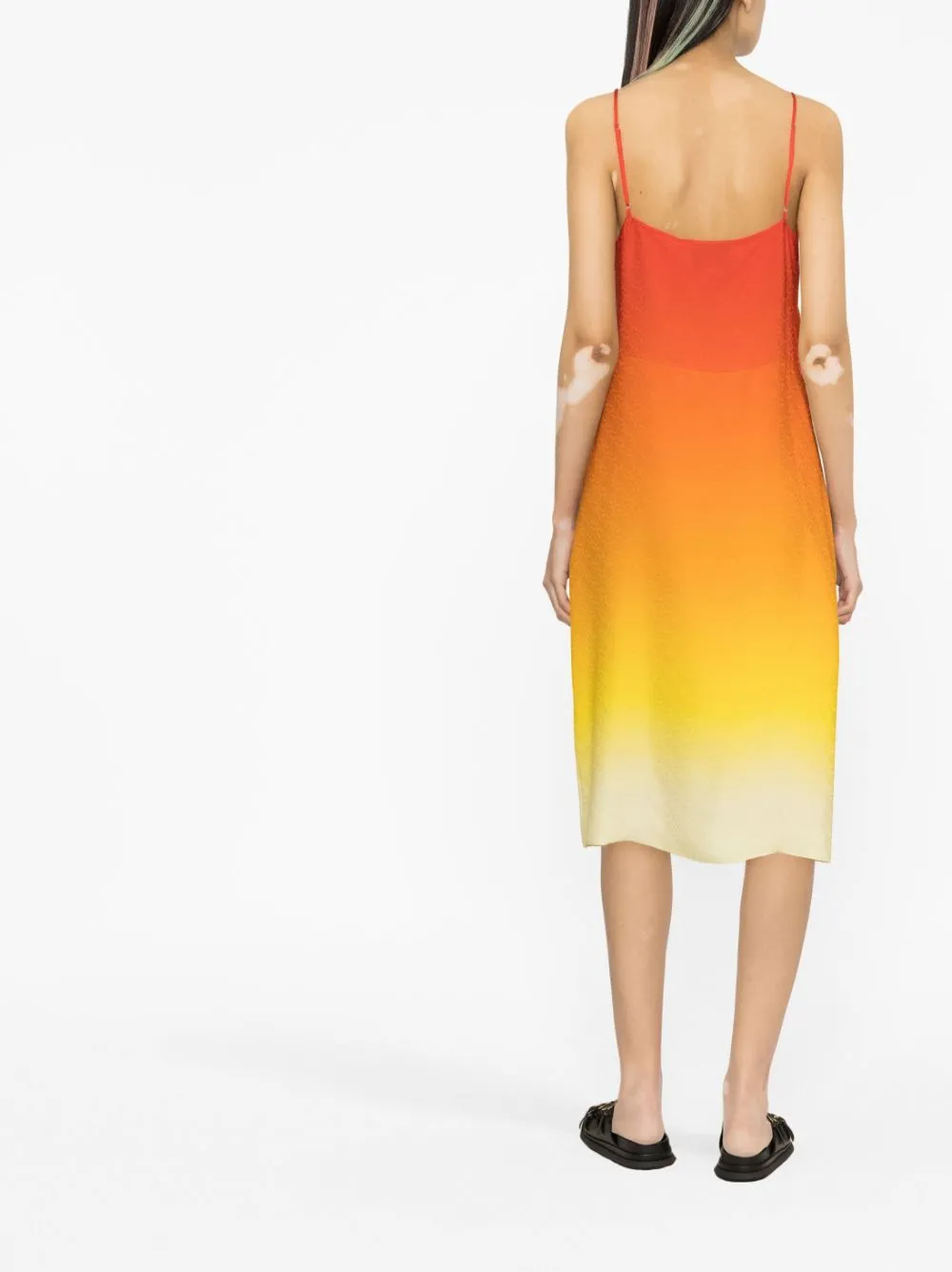 gradient silk slip dress