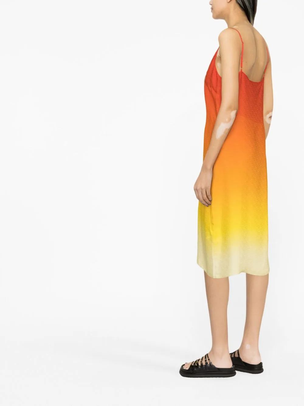 gradient silk slip dress