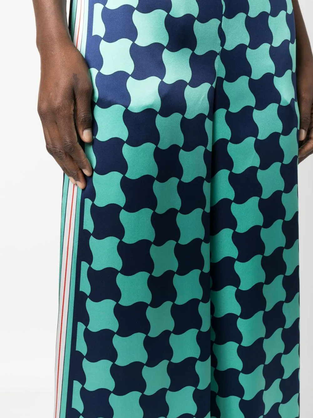 graphic-print silk trousers