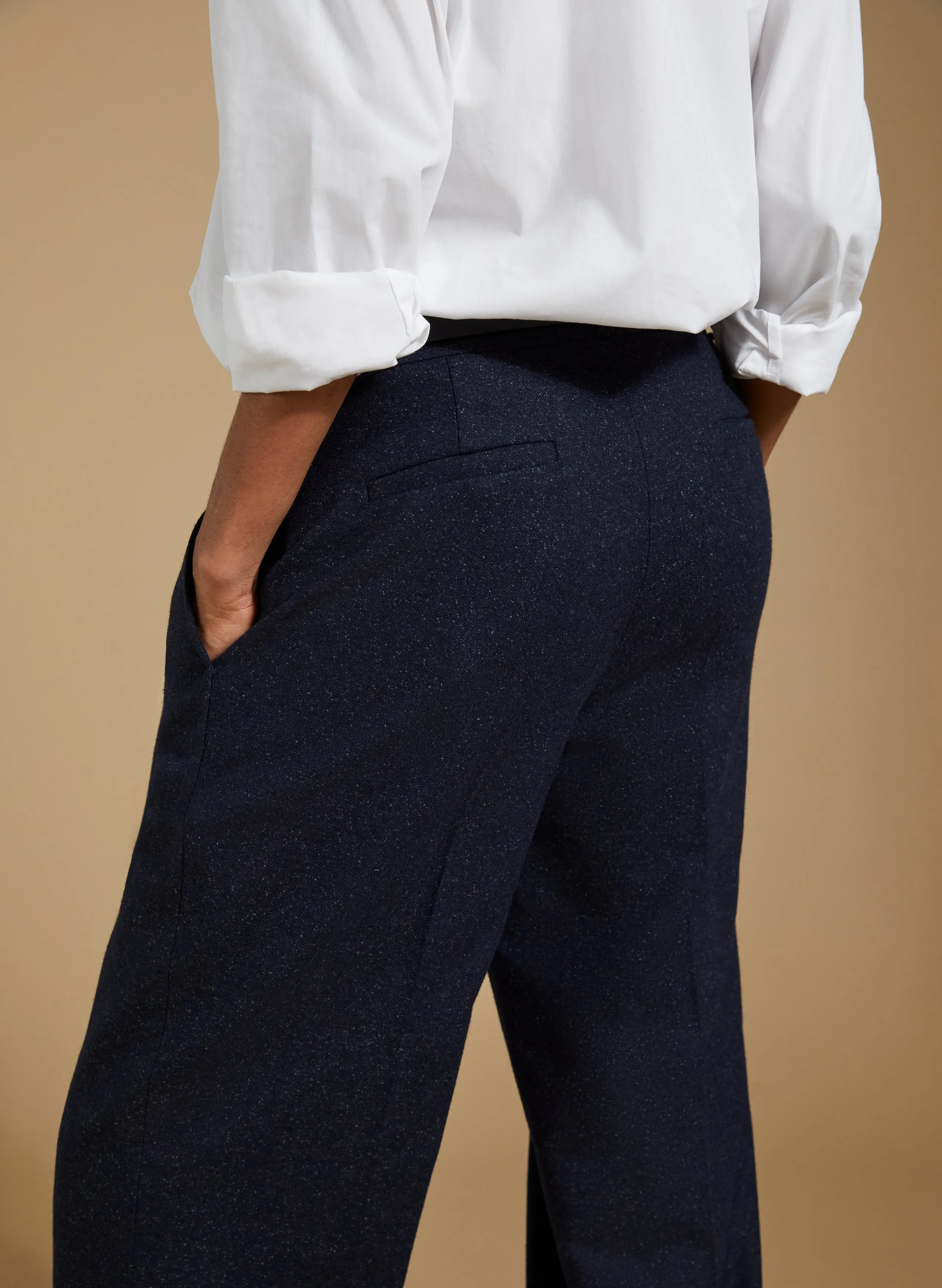 Gwynnie Wool Blend Wide Leg Trousers