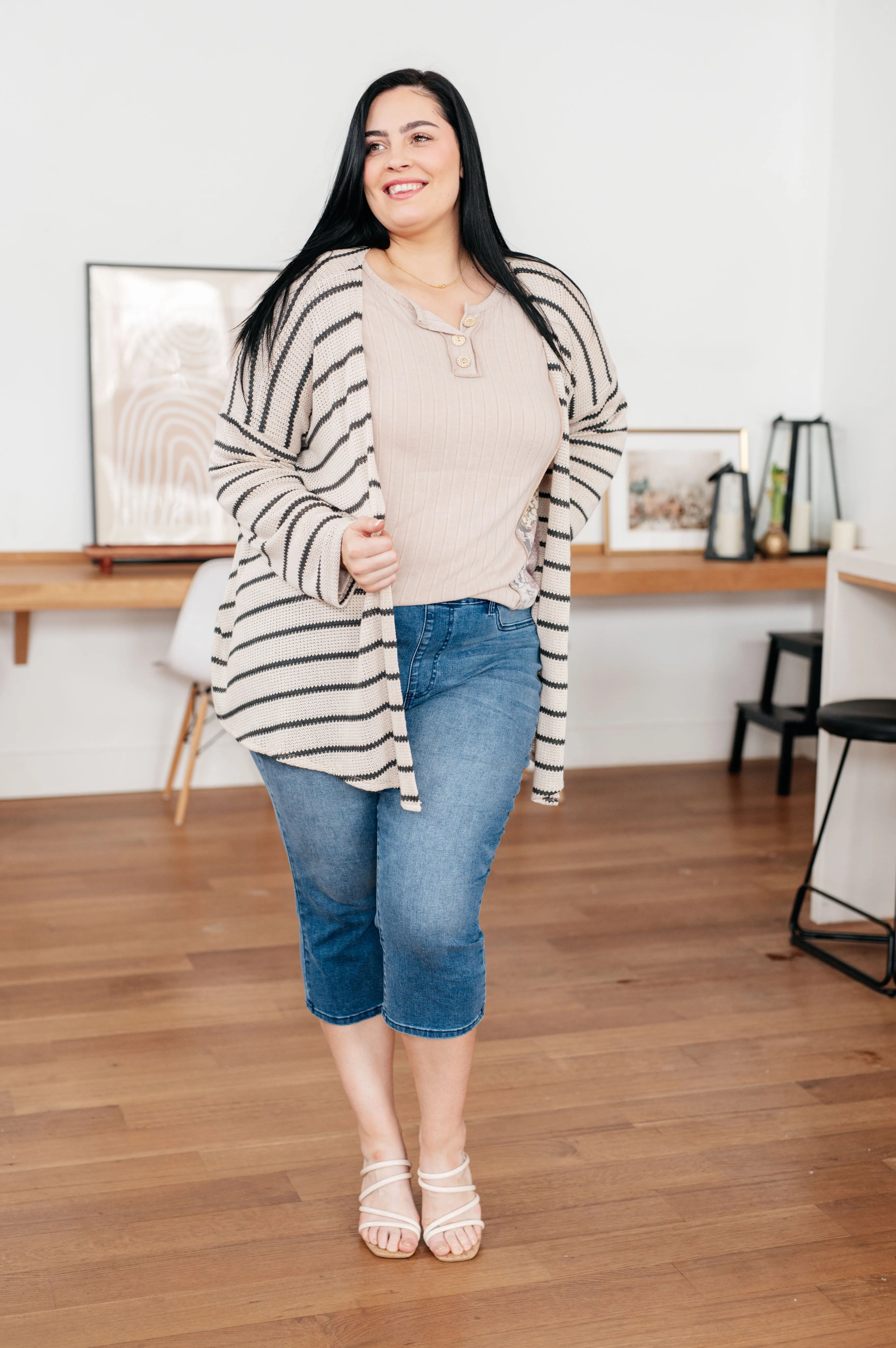 Hazel Blues® |  Weekend Adventure Striped Longline Cardigan