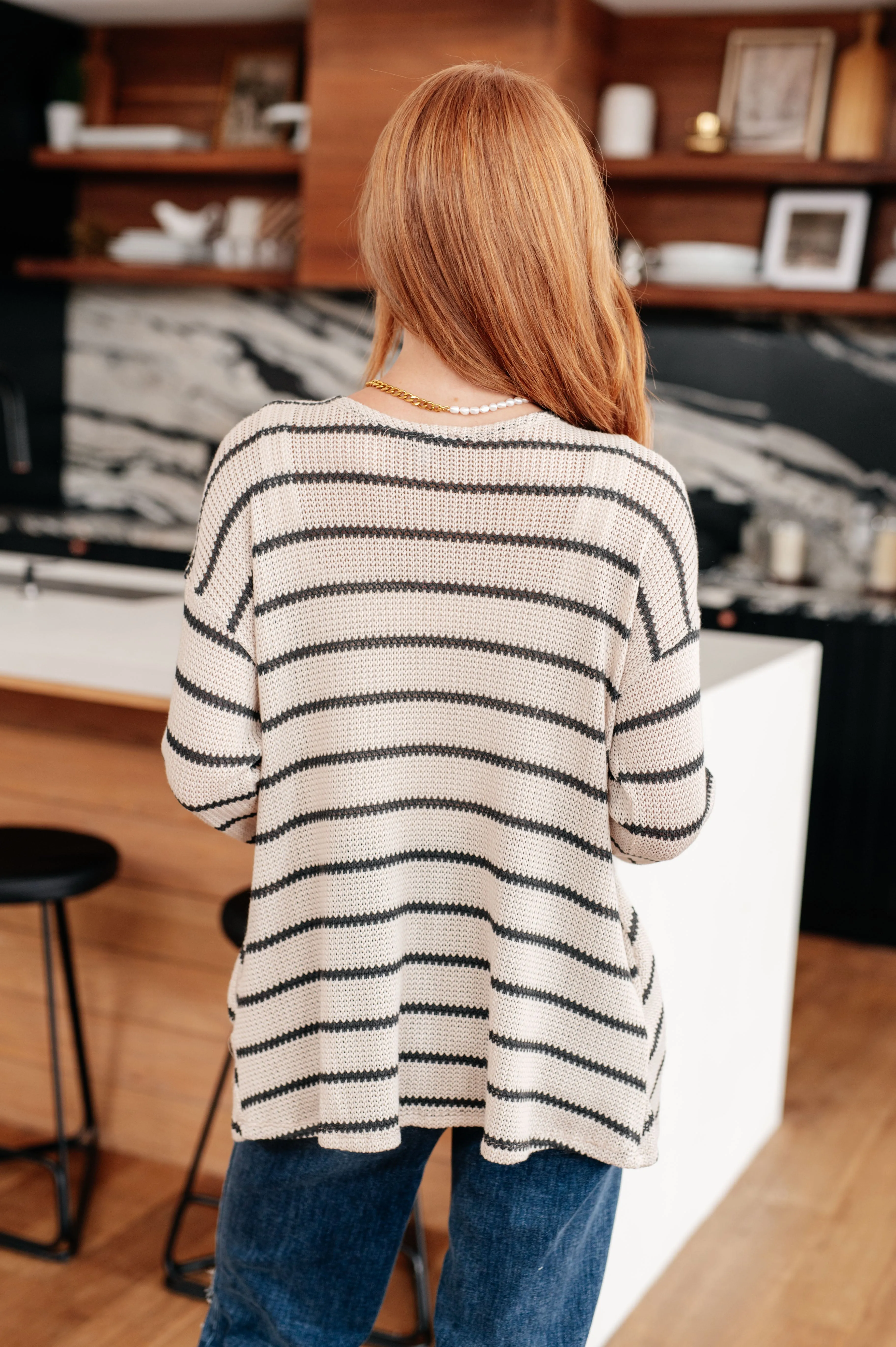 Hazel Blues® |  Weekend Adventure Striped Longline Cardigan