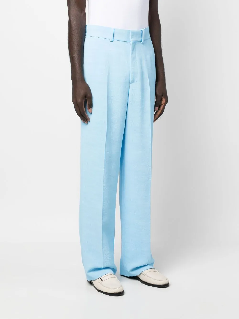 high-waisted wide-leg trousers