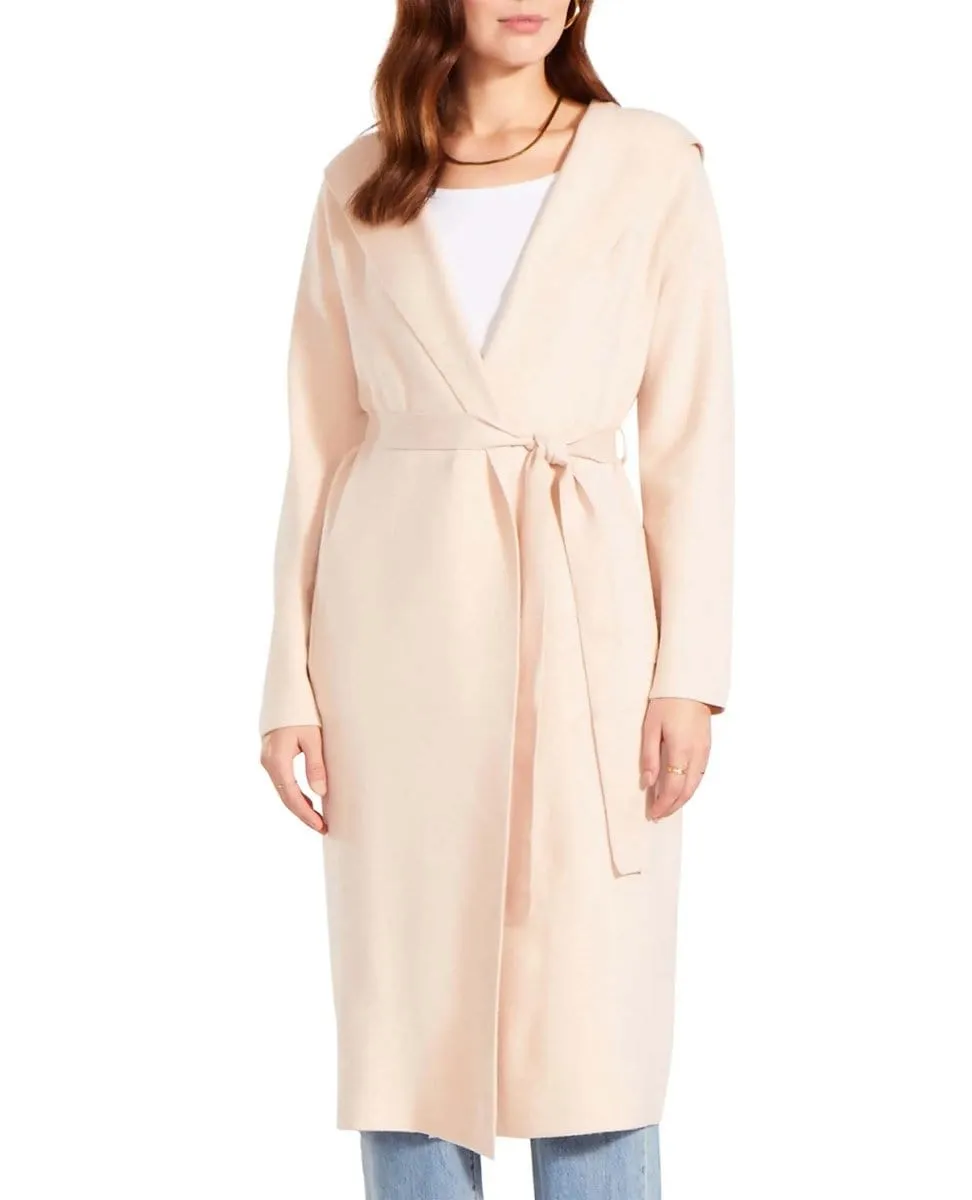 Hood to Go Belted Cardigan Alabaster