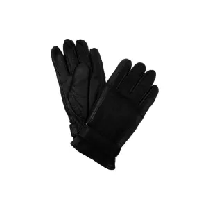 Isotoner Men's Thinsulate Lined Leather Gloves with Wool Back- Black