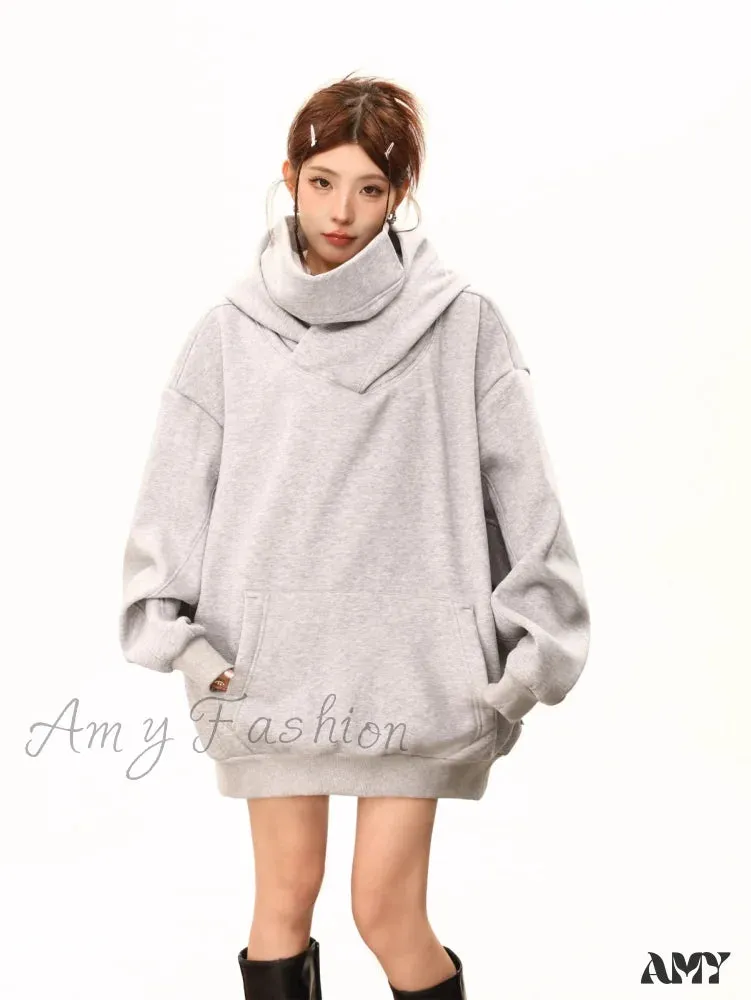 Korean Y2K Chic Loose Streetwear Oversized Harajuku Warm Hoodie