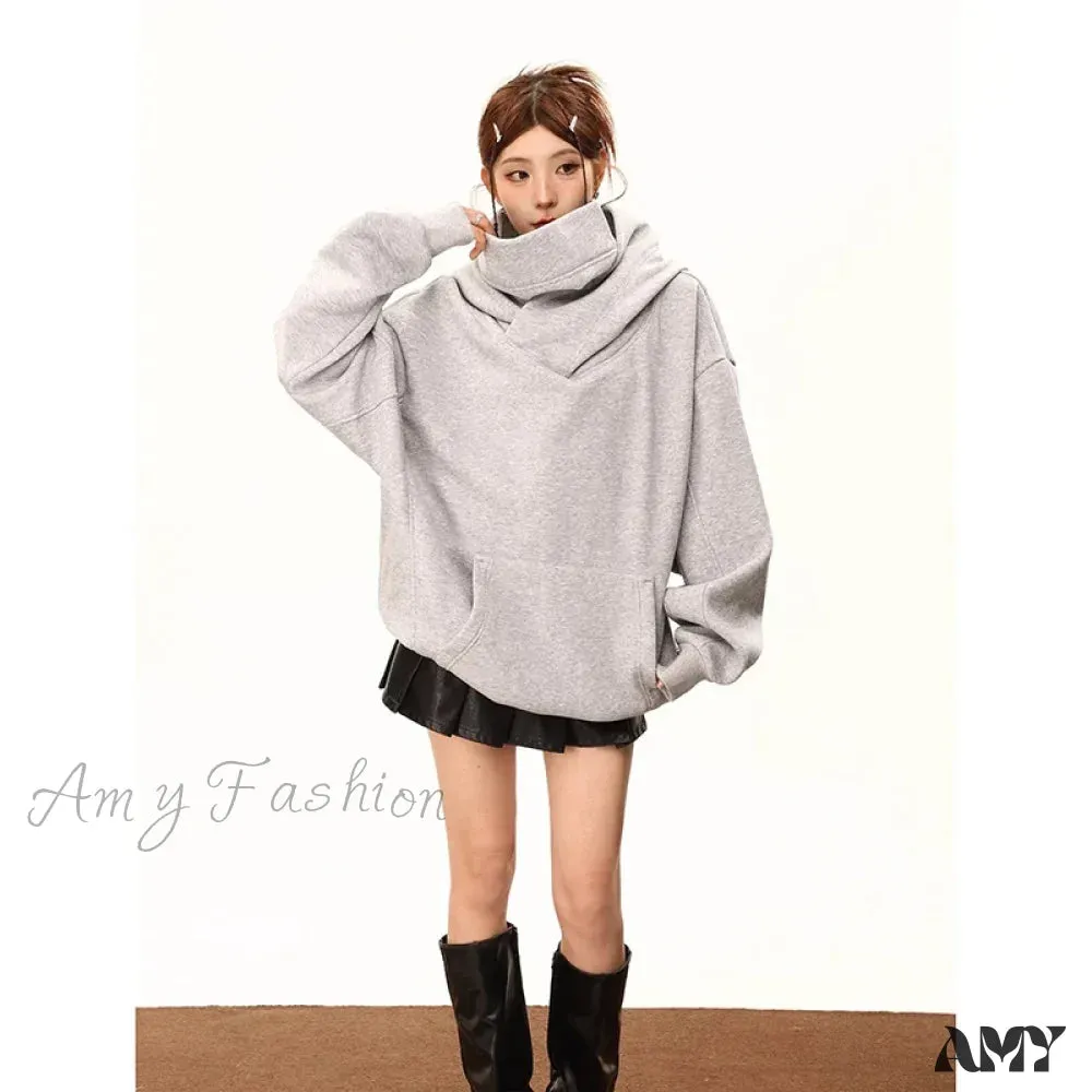 Korean Y2K Chic Loose Streetwear Oversized Harajuku Warm Hoodie