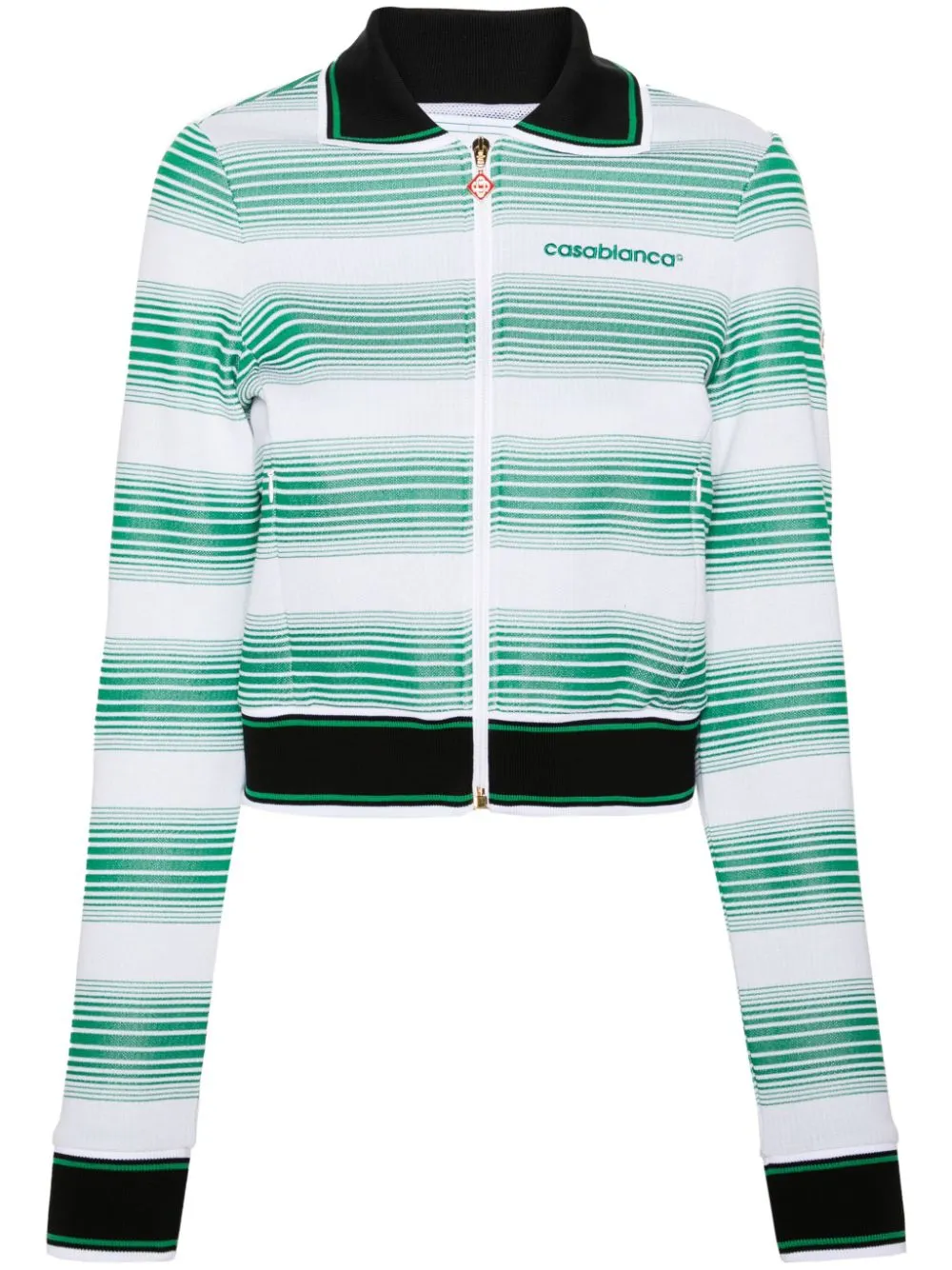 logo-embroidered striped sweatshirt